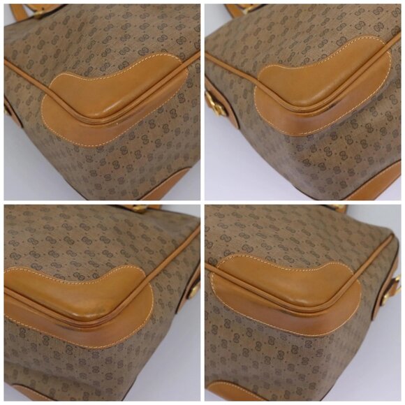 GUCCI Micro GG Supreme Hand Bag PVC 2way Beige Gold 002 123 0033 Auth 118246 - Picture 15 of 16